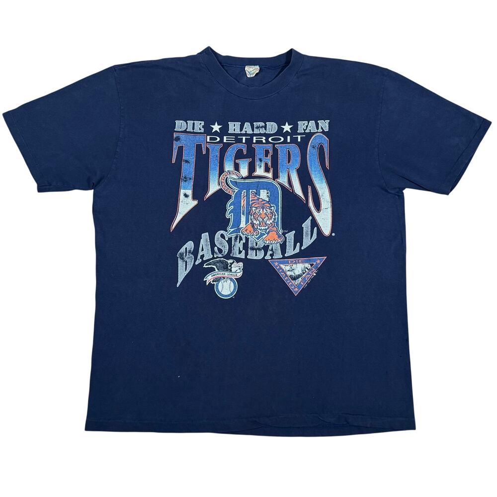 Vintage Detroit Tigers 1994 MLB Baseball American League Shirt Faded 90s Size XL
